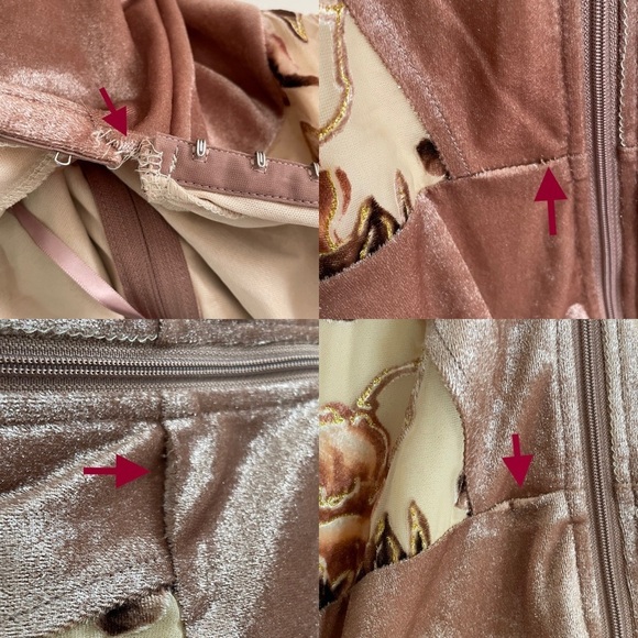 Windsor Floral Velvet Hook-Eye Closure Scoop Neck Zip-Up Dress Women’s Medium - Picture 14 of 16